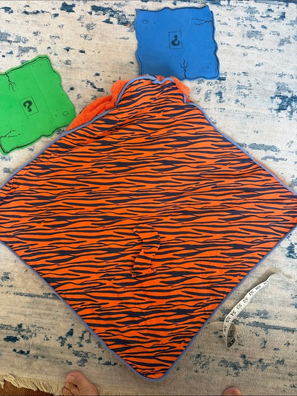 Children's Orange Hooded Bath Towel with Animal Face